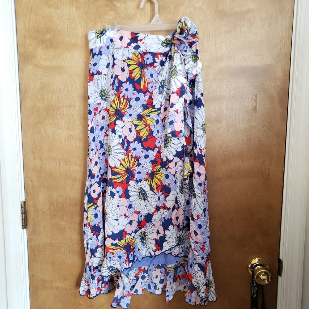 Maeve by Anthropology Multicolor Midi Wrap Skirt